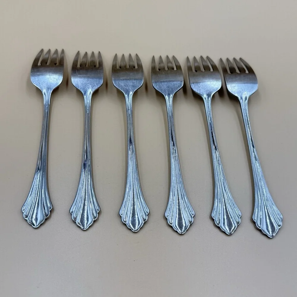 Lot of 6 Oneida Bancroft Stainless Forks Replacements‎ Vintage Salad
